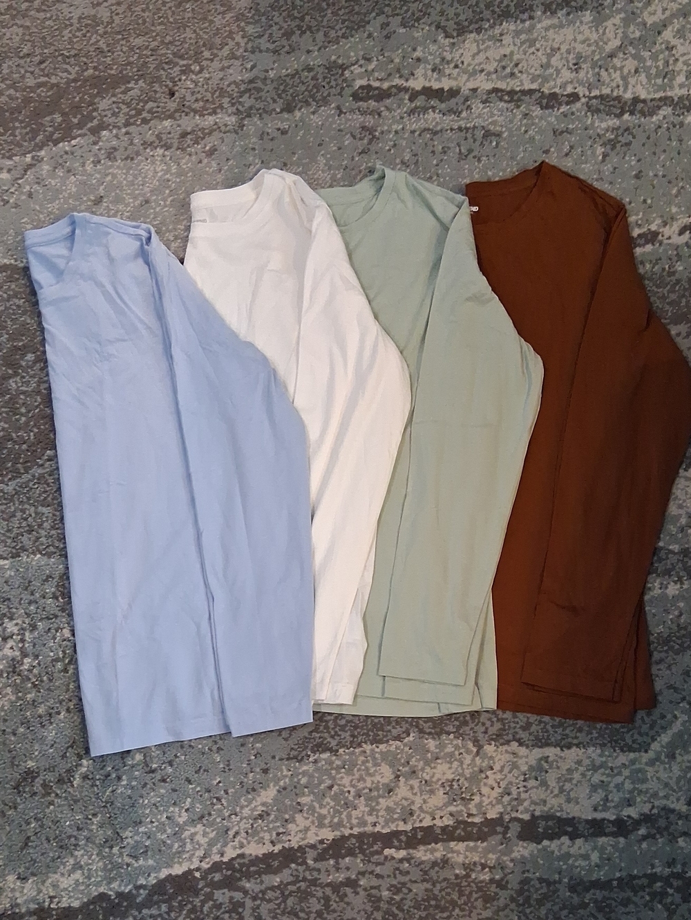 Lands' End Long-Sleeve Crewneck Tops — Light Blue, Cream, Sage, Brown NEW